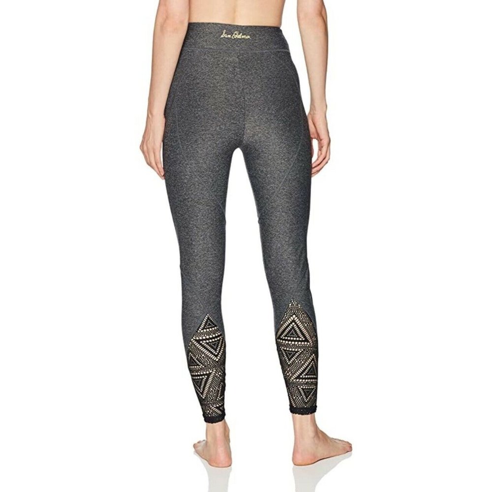 Sam Edelman Gray Melange Fishnet Lace Leggings M